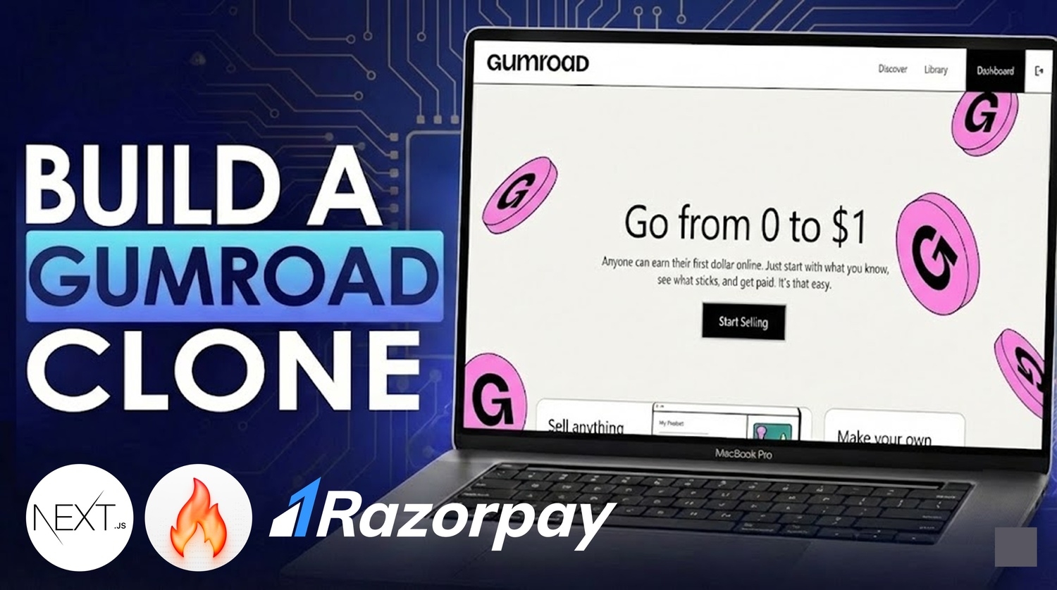 Build a Fullstack AI Gumroad Clone | Next.js 16, Firecrawl, Razorpay project preview
